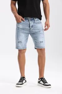 High Quality Jeans Shorts Men's Summer Stretch Denim Pants Boys Short Pants Young Jeans Fit Skinny Breathable Five Trousers - Guangzhou Musen International Co., LTD. - China