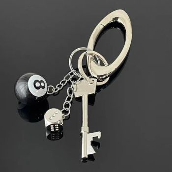 Black 8 Billiards Fashion Keychain Trendy Carabiner Key Functional Bag Charms Accessories - Yiwu Yutong Crafts Co., Ltd - China