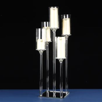 6 Piece Windproof Crystal Candle Holders Candelabra for Outdoor Wedding Table Centerpiece Hotel Restaurant - Foshan Sichuang Imp. & Exp. Co., Ltd - China