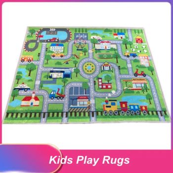 Kids Play Carpet Rugs Round Mats Skid Resistant Anti Slip Colorful Area Rugs 100X150cm 150X200cm - DEZHOU MUJIN BUILDING MATERIAL CO., LTD. - China