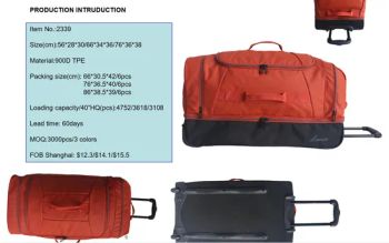 Stylish and Durable Luggage Bags for Travel Enthusiasts Origin China Style Leisure Material 900d TPE Model NO. - Ningbo Sincerelink International Trade Co., Ltd. - China