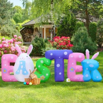 Holiday Party Supplies Outdoor Yard Decor Cute Inflatable Bunny Rabbit Colorful Egg Blow up Easter Decoration - Xiamen Athome Household Products Co., Ltd. - China