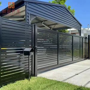 Entrance Automatic Aluminum Fences Gates Modern House Sliding Steel Door - Foshan Yuchuang Shijia Metal Products Co., Ltd. - China