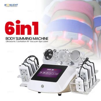 6 in 1 Ultrasonic Cavitation RF Vacuum Beauty Equipment Infrared Lipo Laser Body Slimming Cellulite Vacuum Belly Fat Removal Machine - Shandong Moonlight Electronics Tech Co., Ltd. - China