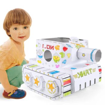 Creative Wearable Cardboard Toys Doodle Painting Playhouse DIY Paper Art Craft Drawing 3D Coloring Puzzle Tank Toys - Shantou Tombo Toys Co., Ltd. - China