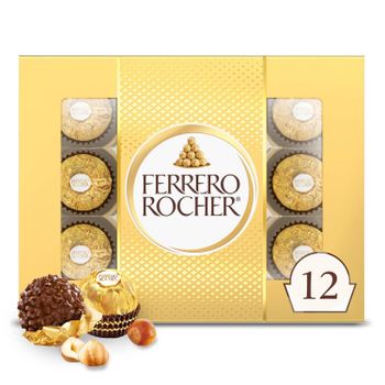 Ferrero Rocher Gourmet Hazelnut Milk Chocolate Gift Box, 12 Individually Wrapped Chocolates, 5.3 oz - Smart Agri GmbH - Germany