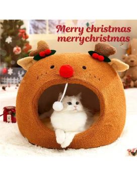 Christmas Style Forest Animal Cat Litter Small Dogs Cat Bed Autumn and Winter Warm Fun Pet Cat House - Shandong Haifang International Trade Co., Ltd. - China