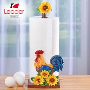 Rooster & Sunflowers Kitchen Paper Towel Holder MOQ 2000PCS OEM Accepted Style Natural Type Sculpture Trademark LEADER HS Code - Quanzhou Leader Industry Limited - China