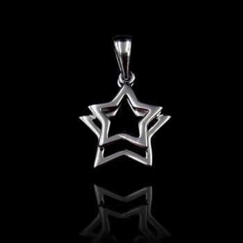 Two Stars Shape Silver Pendant Jewelry Dancing Non Fixed Pendant - Shenzhen Chenqi Limited - China