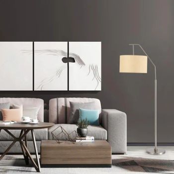 Modern Metal Floor Lamp Modern E27 Floor Lamps Standing Simple Fabric Shade Standing Lamp (WH-MFL-74) - Shenzhen Well House Lighting Co.,Ltd - China