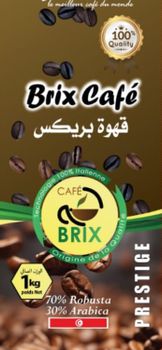 Coffee & Coffee Bean Texture Velvety Roast Level Medium Flavor Profile Chocolate Notes Blend Composition 70% Robusta (ouganda) / 30% Arabica - BRIX CAFE - Tunisia