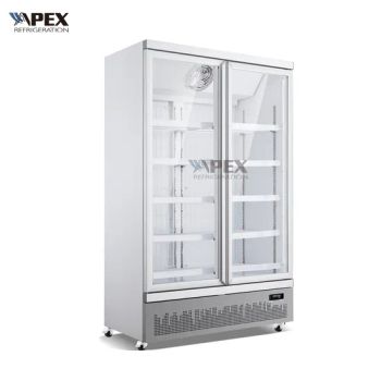 -22 Degree Upright Commercial Display Refrigerator Showcase Glass Door Freezer for Supermarket - Apex Refrigeration Equipment Limited - China