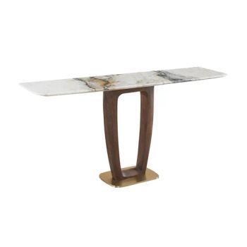 Italy Design Stone Marble and Stainless Steel Gold Living Room Table Modern Luxury Short Console Tables - CS HOME GALLERY LTD - China
