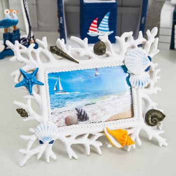 Customized Hand Made Solid Resin White Coral Wedding Stand up 6 Inch Photo Frame for Home Decor - Xiamen Silu Technology Co., Ltd. - China
