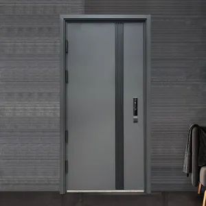 Heat Transferred Painted Steel Door Main Entrance Iron Metal Doors Front Wrought Iron Security Steel Wooden Doors - Chongqing Yipusi Furniture Co., Ltd - China