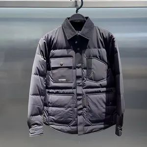 Manufacturers' Hot-Selling Men's Lightweight Down Jackets, New Shirt-Style Lapel Youth Embroidered Work Clothes, Casual Duck Down Jackets and Apparel - Guanxian Jinfang Garment Co., Ltd. - China