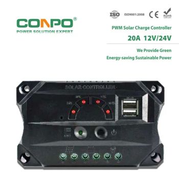 CF120 20A, 12V/24V Auto., USB, LED, PWM Solar Charger Controller - Nanjing Conpo Power Tech. Co., Ltd. - China