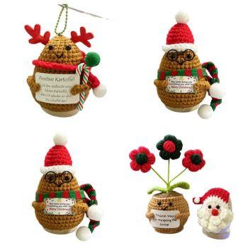 Hot Selling Handmade Woolen Crocheted Santa Claus and Snowman Pendant Christmas Series Cute Decorations Novelty Gifts - Market Union Co. Ltd. - China