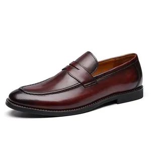 Premium Quality Leather Dress Shoes for Sophisticated Style Toe Round Gender Male Color Yellow Season Autumn Material - Wuxi Glolinker Technology Co., Ltd. - China