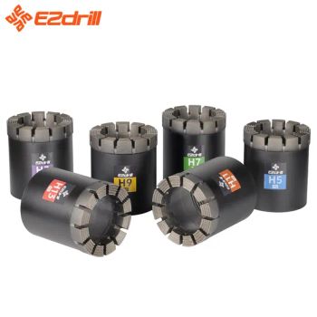 PQ Diamond Core Drill Bit 15mm H3H5H7H9H11H13 15D 1Y Length 15 HRC -10°-50° Model NO. PQ Material Diamond Trademark EZdrill - Hubei EZdrill Tools Co., Ltd. - China