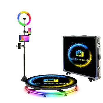 Oux Selfie Sharing Free Custom Logo Automatic Rotating Camera 360 Photo Booth Props with Flight Case Ring Light - Shanghai Lanyou Lighting Co., Ltd. - China