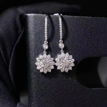 Sunflower Ear Hook Style Diamond Earrings Can Be Customized Cut Ex-Vg Shape Round Carat 0.2CT-5CT Trademark XINRUI Type Diamond - Zhe Cheng Xinrui Diamond Tools CO., Ltd. - China
