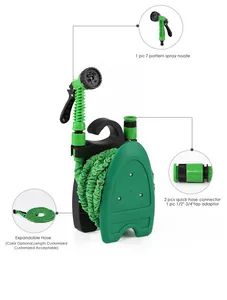 Outdoor Mini Garden Hose Reel Cart 6-Function Glue Gun Water Pipe Rack Telescopic Design for Garden Use - Suzhou Jiehu Environmental Protection Technology Co., Ltd. - China