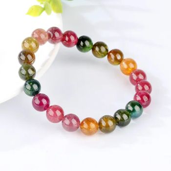 Bohemian Style Charming Rainbow Gemstone Tourmaline Bracelet Everyday Healing Crystal Jewelry - Haifeng Alaric Inc - China