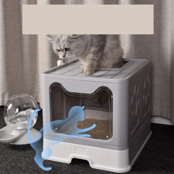 Large Litter Box Foldable Litter Box Closed Anti-Odor Anti-Splash Cat Toilet Potty Pet Supplies - Bonzer Pet Co., Ltd. - China