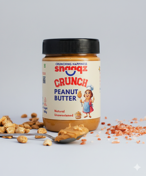 Crunchy Peanut Butter 500gm Packaging Jar Texture Smooth Weight (kg) 0.5 Brand Name Snaaqz Fiber Content High Shelf Life 12 months - SSP WORLDWIDE PRIVATE LIMITED - India