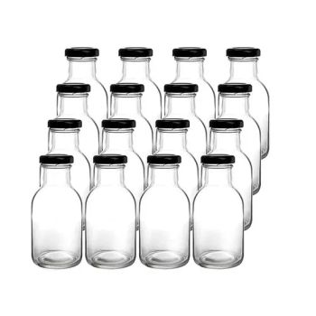 Wholesale 350ml 500ml Clear Round Milk Juice Glass Bottles for Alcoholic Beverages - Xuzhou Crystal Glass Products Co., Ltd. - China