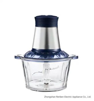 2L Glass Bowl Multi-Purpose Meat Grinders Choppers Household Electric Food Processor - Zhongshan Renben Electric Appliance Co., Ltd. - China