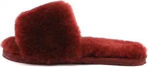 Hot High Sale Women's Wool Fur Warm Slippers Sheepskin Leather Slippers Shearling Fur Fluffy Fuzzy House Bedroom Wine Shoes Slides Slippers - Yangzhou Morningbird Headwear Co., Ltd. - China