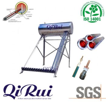 Rooftop Domestic Stainless Steel Thermosiphon Pressurized Vacuum Tubes Solar Water Heater System with CE - Haining Qiruite Photoelectric Co., Ltd. - China