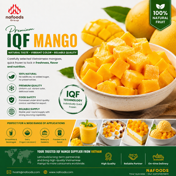 Premium IQF Mango from Vietnam – Naturally Delicious & Reliable Quality - Nafoods Group JSC - Vietnam
