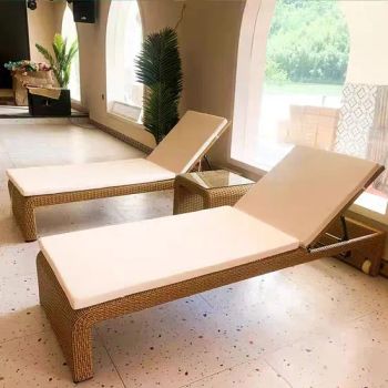 Modern Hotel Garden Patio Patio Waterproof Rattan U-Shaped Lounge Chairs Outdoor Sunbathing Beach Pool Wicker Lounge Chairs - Foshan Zhechengju Furniture Co., Ltd - China