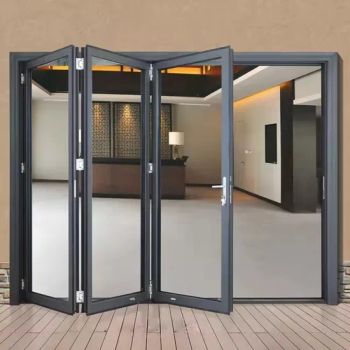 Exterior Patio Aluminium Profile Double Glass Accordion Sliding Bi-Fold Folding Doors - Kemet New Material Technology Co., Ltd. - China