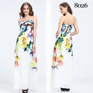 Gorguers Chiffon Printed Long Maxi Dresses - Dongguan Ruiqi Apparel Co., Ltd - China