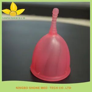 Pink Silicone Menstrual Cup with FDA Cetificate Age Female Origin China Usage Built-in Feature Sports Folded Unfolded Model NO. SH-MC - Shone Industry Group Limited - China