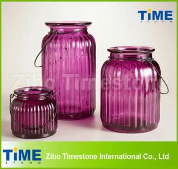 Purple Color Hanging Glass Candle Holder - Zibo Timestone International Co., Ltd. - China