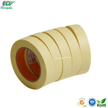 General Purpose Masking Tape Natural Rubber Light Yellow Origin China HS Code 481141 Model NO. RD607 Trademark Rongda Water Proof Non Water - Heshan Rongda New Materials Technology Co., Ltd. - China