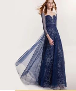 2020 Women's Fashion Temperament Celebrities Long Sequins Long-Sleeve Evening Wear - Guangzhou Siji Evergreen Clothing Co., Ltd. - China