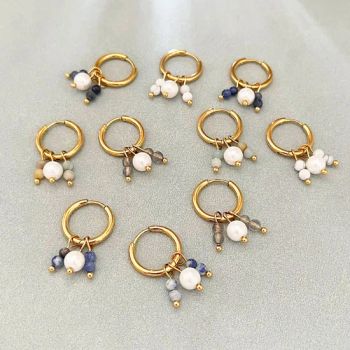 New French Vintage Natural Stone Pearl Stainless Steel Earrings for Women - Yiwu Qiqi Jewelry Co., Ltd. - China