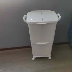 Kitchen Double Layer Garbage Storage Vertical Waste Sorting Bins with Wheel - Qingdao Liyu Storage Equipment Co., Ltd - China