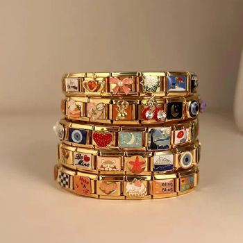 Custom Italian Charm Bracelet Gold Vintage Jewelry Women Gifts OEM Manufacturer - Ningbo Gusta Stationery Co., Ltd. - China
