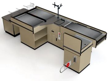 New Design 3 Conveyer Belts Checkout Register Cashier Service Counter for Supermarket - Suzhou Highbright Enterprise Limited - China