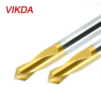 Vikda M42 HSS Tin Coated Centre Drill Bit for Aluminum HSS M42 HRC 10-40 Coating Tin Trademark VIKDA Flutes 2 Flutes Model NO. D2306T - Shenzhen Victor Precision Technology Co., Ltd. - China