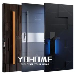 China Top Manufacturer Exterior Wooden Residential Safety Cast Aluminium Metal Front Doors Modern - Guangdong Yohome Door Co., Ltd. - China