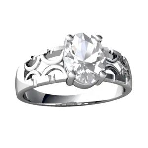 Gemstone Ring 316L Stainless Steel Wedding Jewelry Moissanite Ring - Guangzhou Huifu Jewelry Co., Ltd. - China