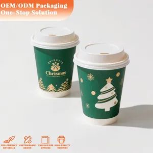 Custom Printed Logo Disposable Black White Hot Drink Coffee Paper Cups with Lid - EVER GREATER IMP. & EXP. CO., LIMITED - China